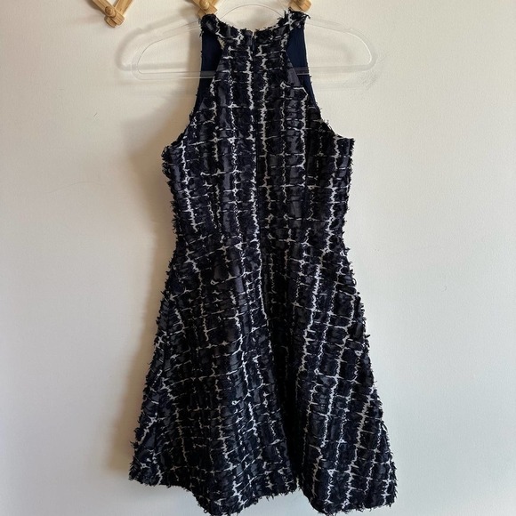 Banana Republic Heritage Collection Dress Blue White Fringe Cotton Size 0 - Picture 7 of 11